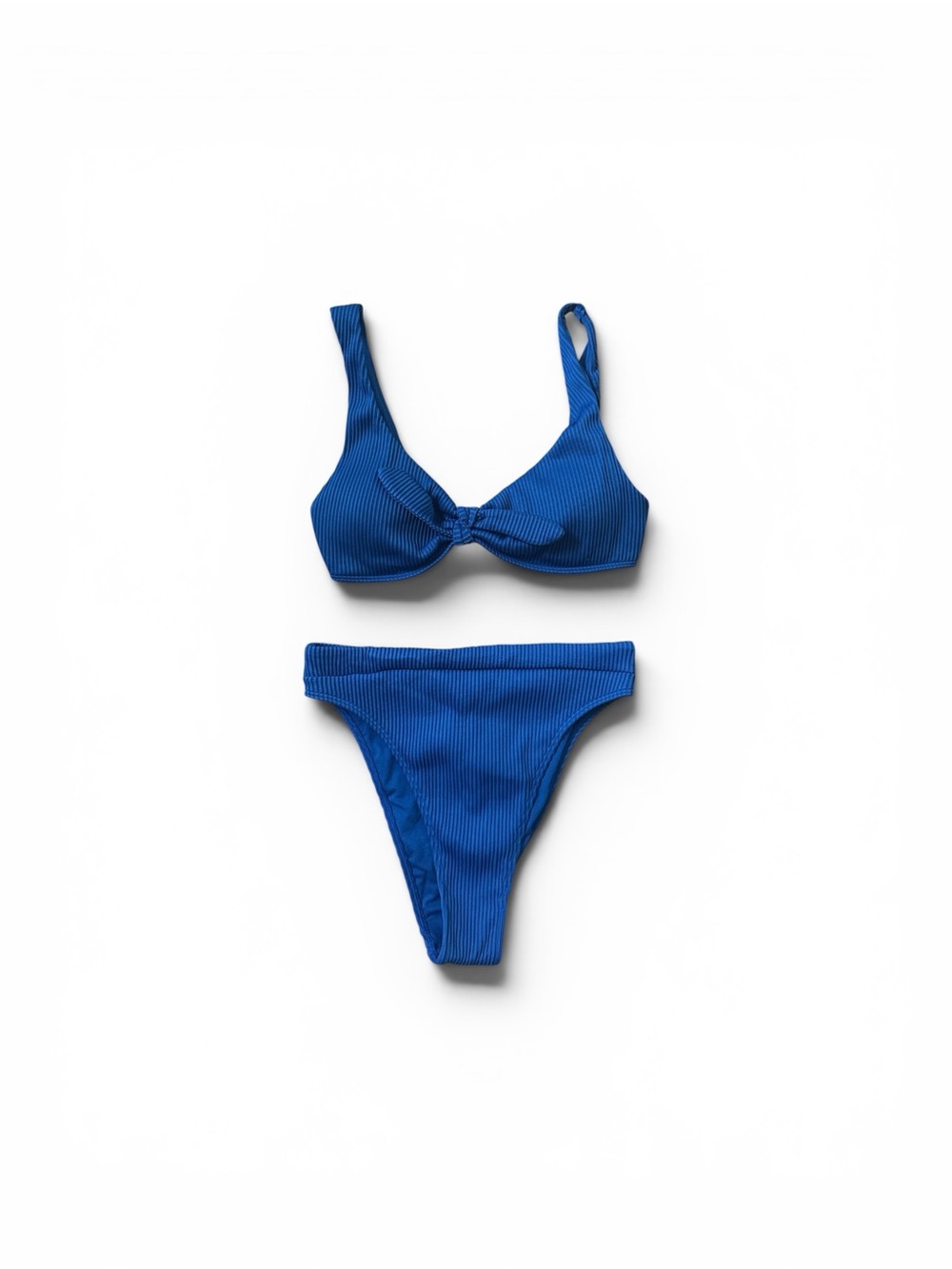 Hollister Cobalt Ribbed Knot Bikini Set